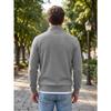 Men's Half-Zip Stand Collar Knit Pullover Casual Sweatshirt.