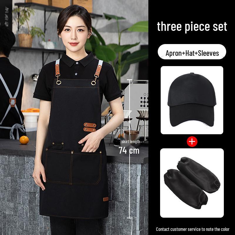 Custom Waterproof Dirt-Resistant Canvas Apron for Catering and Kitchen Workwear