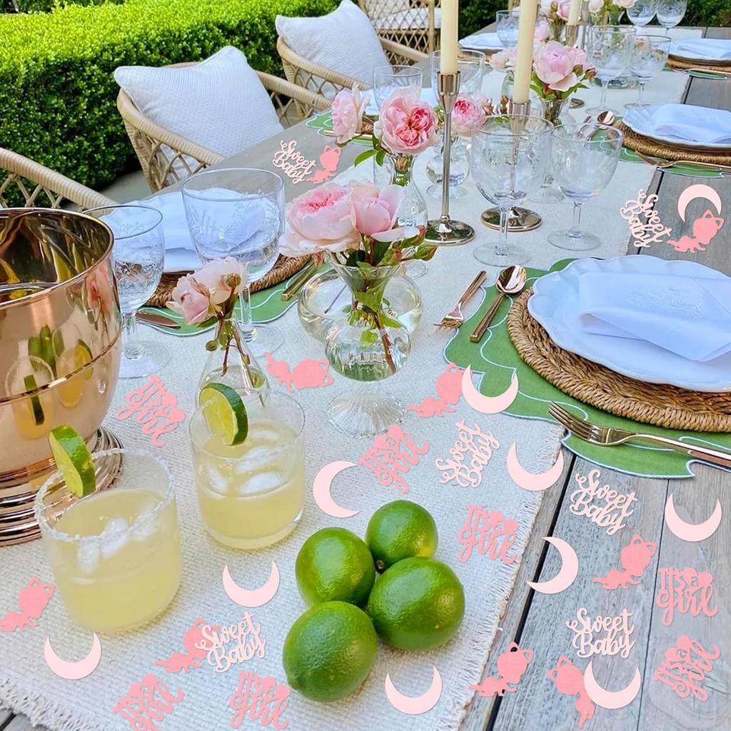 100 Pieces Baby Shower Confetti - It's a Girl Sweet Baby Confetti Decorations Pink Girl Table Scatter, Sprinkles Decor for Baby Shower Gender Reveal