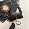 2025 summer new semi-round bag women's solid color retro lock handbag trendy foreign feeling casual messenger bag