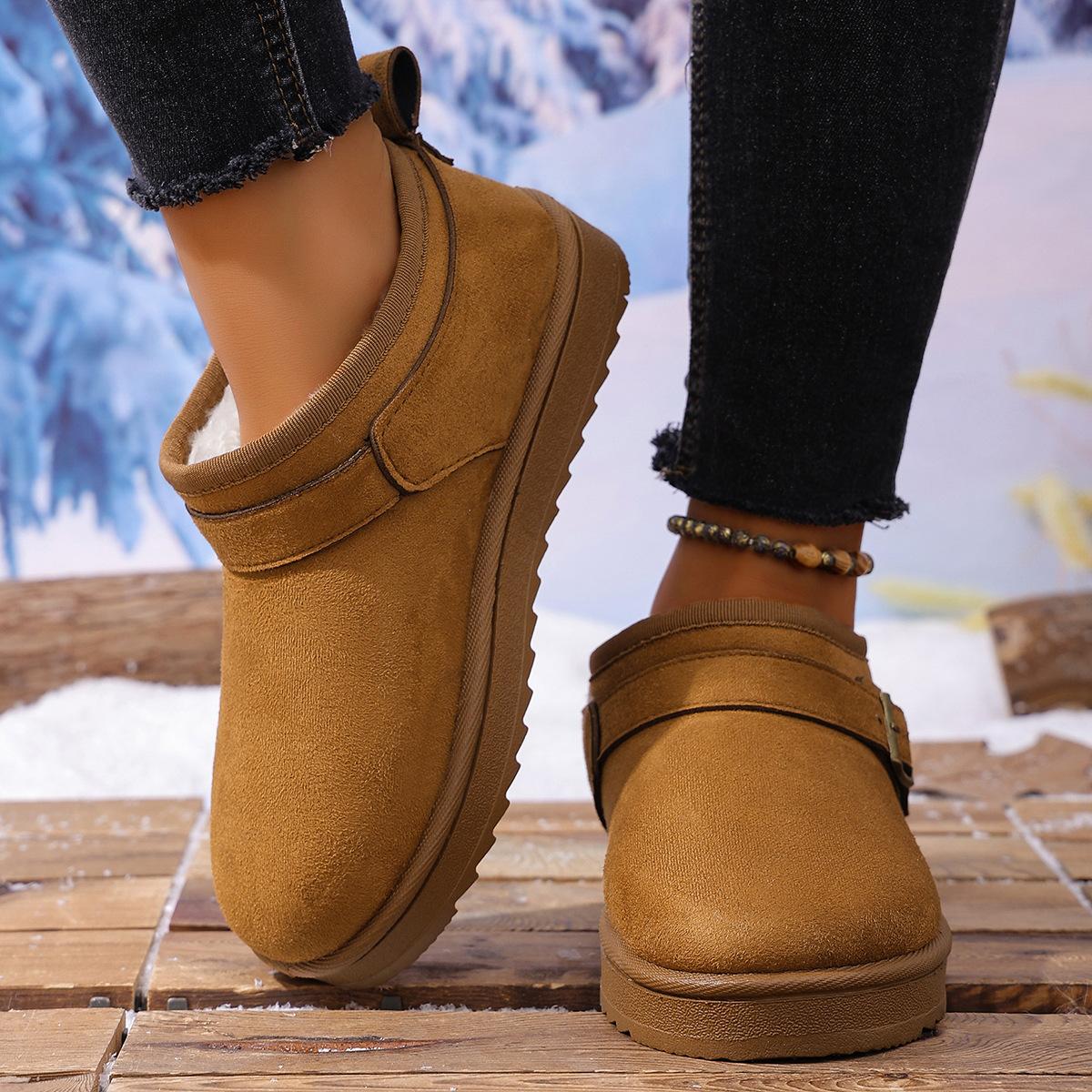 

Европейские и американские женские короткие зимние сапоги большого размера, женские зимние новые сапоги на плоской подошве из бархата и хлопка с термоподкладкой 44 верблюд