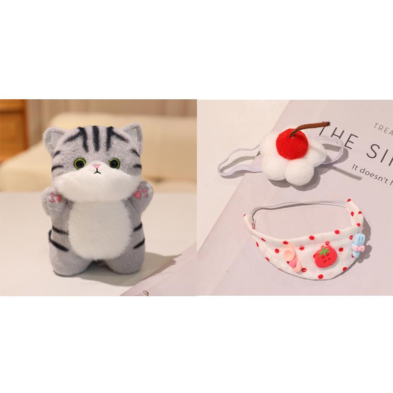 1Pc 20CM Kawaii Cat Plush Doll Toy Cartoon Ragdoll Cat Lucky Cat Siamese Cat with Accessories Stuffed Soft Animal Doll Gifts