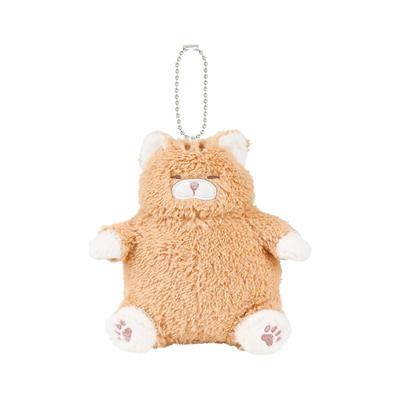 Livheart Chain Cat Salmon the Tiger Cat Mascot, Positivity, (Total Length Approx. 14.5cm), Fluffy, Palm-Sized, 37724-42