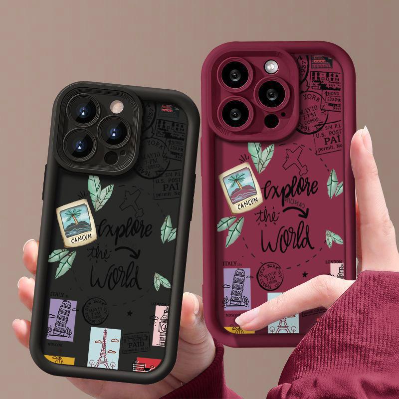 Signboard Print Matte Case For iPhone 16 Pro Max 15 Plus 14 Pro 13 12 11 XS XR 8 7 Shockproof TPU Soft Phone Cover Shell