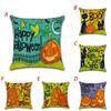 Luxuriöser Halloween-Leinen-Kissenbezug mit Kürbis- und Geistermuster für festliche Dekoration