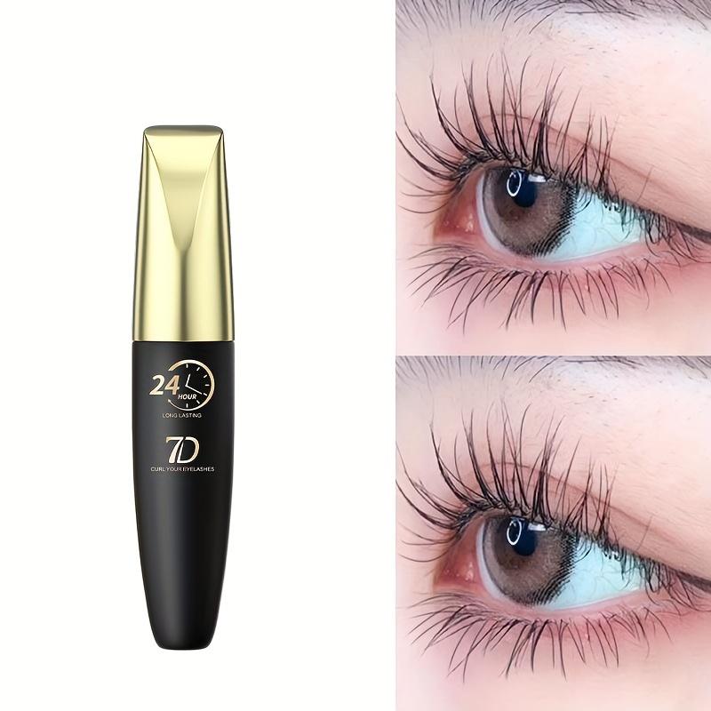 7D Silky Fiber Waterproof Mascara Czarny tusz do rzęs o długotrwałym działaniu, bez grudek i rozmazywania, z oliwkową szczoteczką, nadający rzęsom objętości