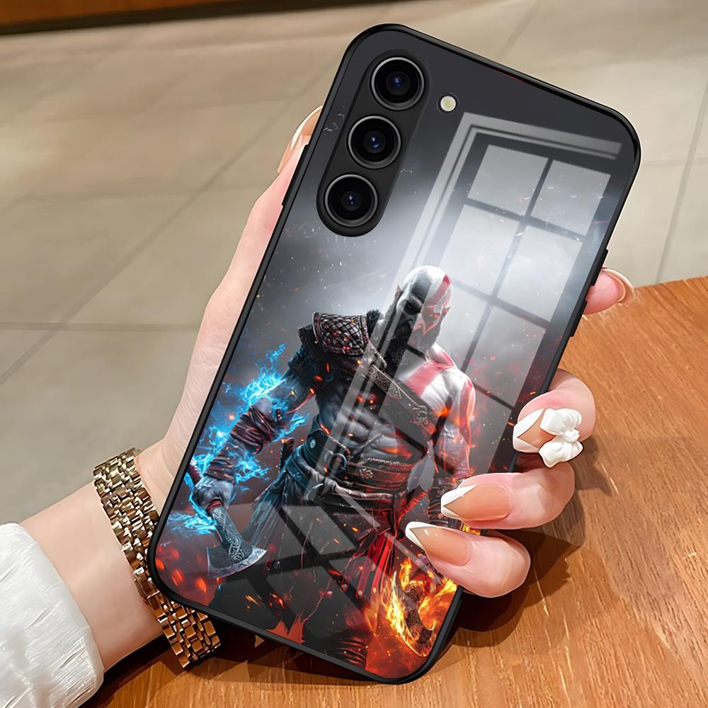 

War God Kratos Phone Case For Samsung S26 S25 Edge Ultra S23 S22 S21 S20 Ultra Plus S24 Fe A54 A53 A25 Glass Cover Samsung S25Edge