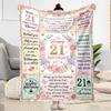21st Birthday Celebration Blanket Soft Warm Cozy Suitable for Seaside Couch Chair for All Seasons Digital Print