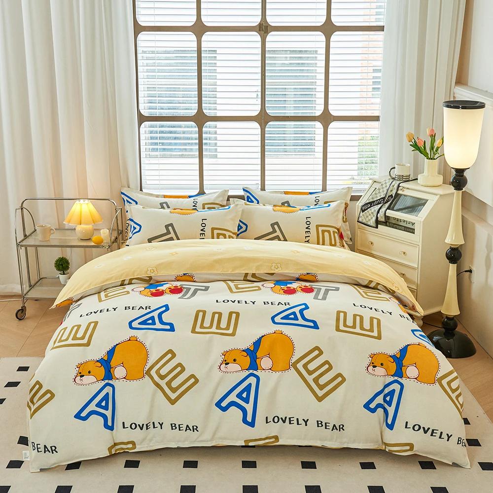 Single Duvet Cover Printed Red Quilt Cover Thickened Plant-cashmere Cartoon Multicolored Bed Cover 220x240 Double Bedding