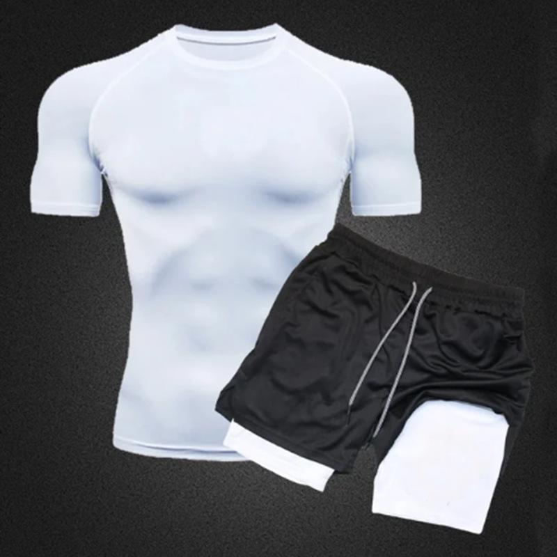 Men's Quick-Dry Double Layer Swim Shorts with Inner Lining - Anti-Embarrassment Swimsuit Set for Swimming and Hot Springs.