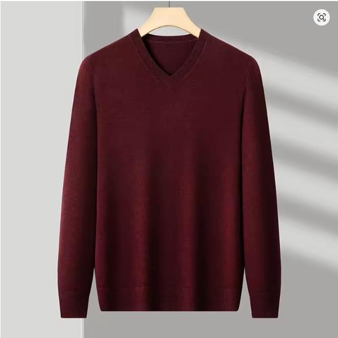 Sweatwear Men's V Neck Basic Solid Color Sweaters V Neck Elastic Pullovers Warm Autumn Knitted Oversized Sweater Men