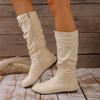 Women's Wide Width Wrinkled Ankle Boots, Side Zipper High Top Flats, Fashion Casual Booties for Women
