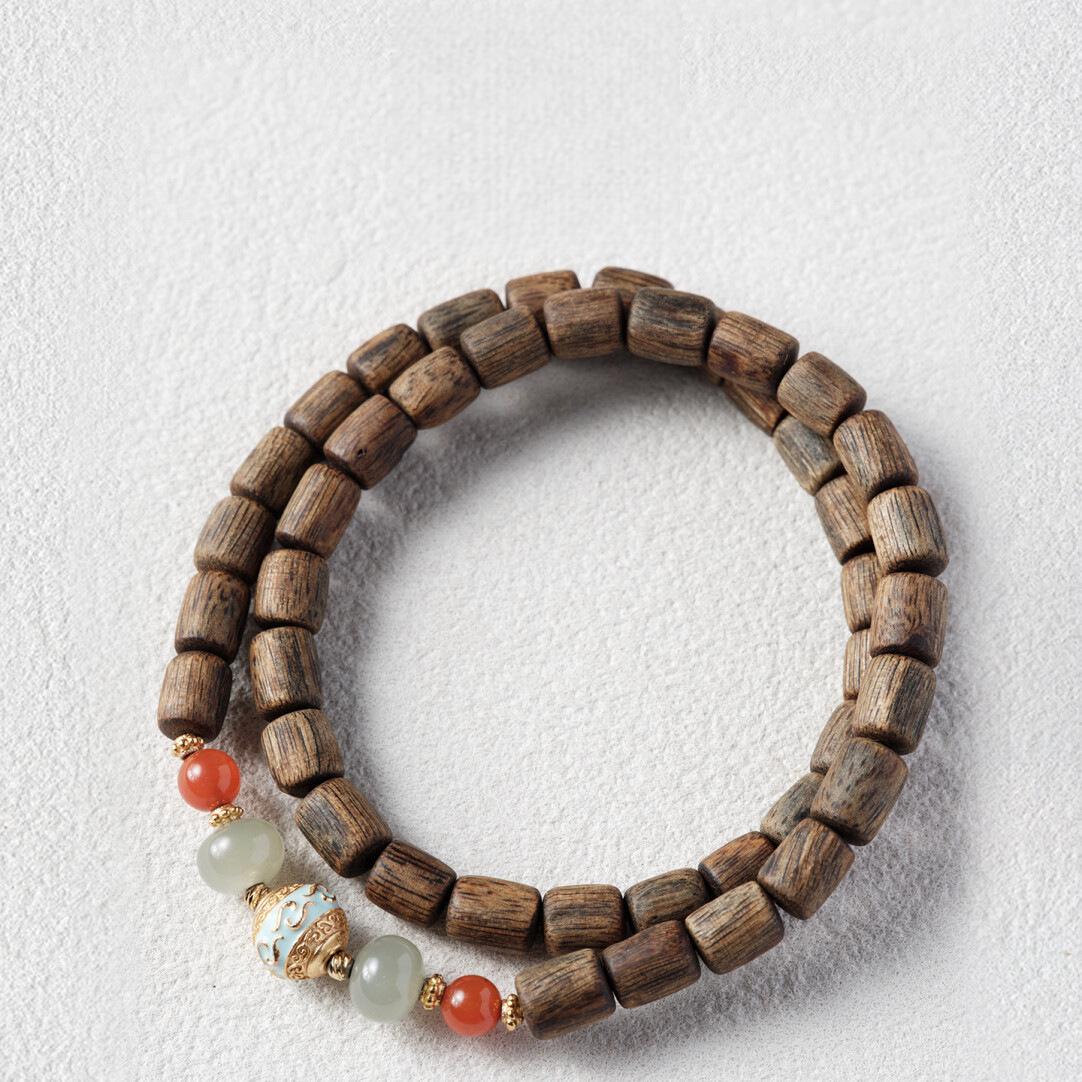 Hainan Agarwood Zen Buddhist Prayer Beads Bracelet - 5*6mm 6mm