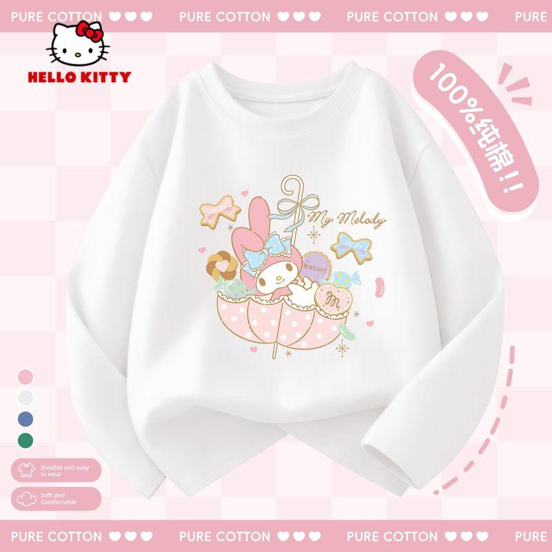 Hello Kitty Girls' Long-Sleeved T-Shirt 2026 New Kidsren's Spring Top Pink Spring Clothing Girls' Bottoming Shirt
