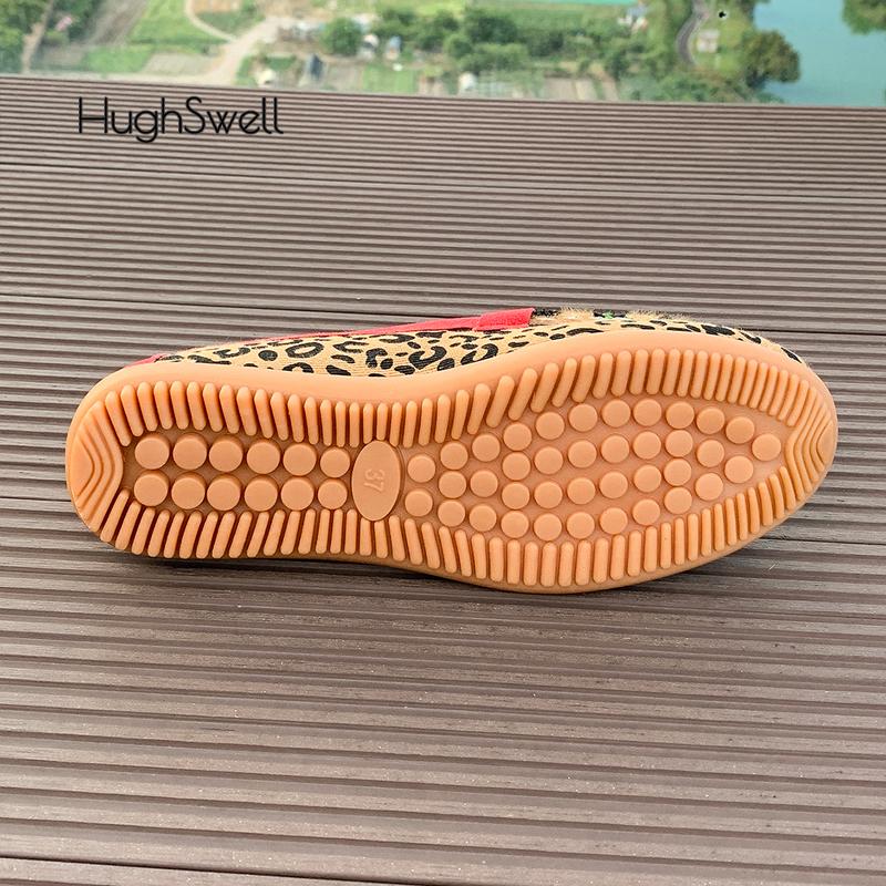 Fashion Pink Leopard Print Moccasins Woman Soft Pebble Sole Loafers Ladies Fashion Horse Hair Slip-on Flat Shoes Plus Size