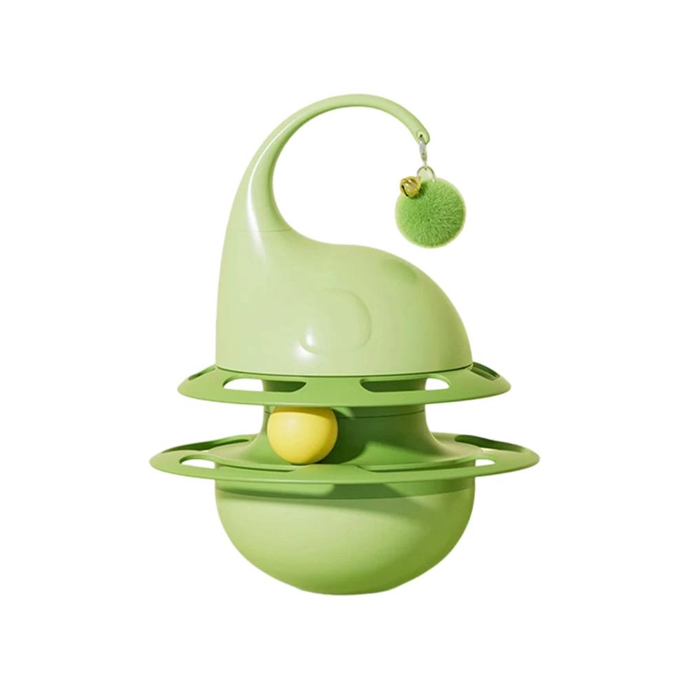 Cat Treat Toy Leaking Food Turntable With Bell Interactive Cat Treat Dispensing Toy For Chewing Needs Foraging Behavior Crate