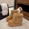 Winter Warm Women Snow Boots Big Size Fashion Plush Platform Shoes Outdoor Luxury Furry Faux Fox Fur Women's Boots