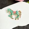 Colorful Animal Brooch Horse Multi-Color Enamel Edges Cartoon Design