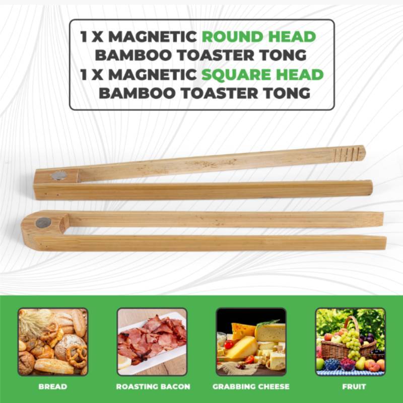 Bamboo Food Clamps With Magnetic Design For Safe And Easy Food Serving