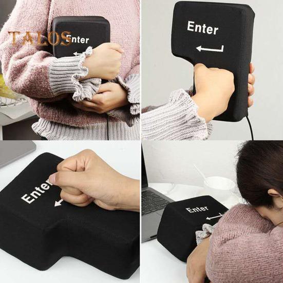 Oreiller anti-stress de grande taille avec fonction de touche Entrée de branchement USB Peluche douce Réduit le stress au travail ou aux jeux Aide à la sieste de relaxation