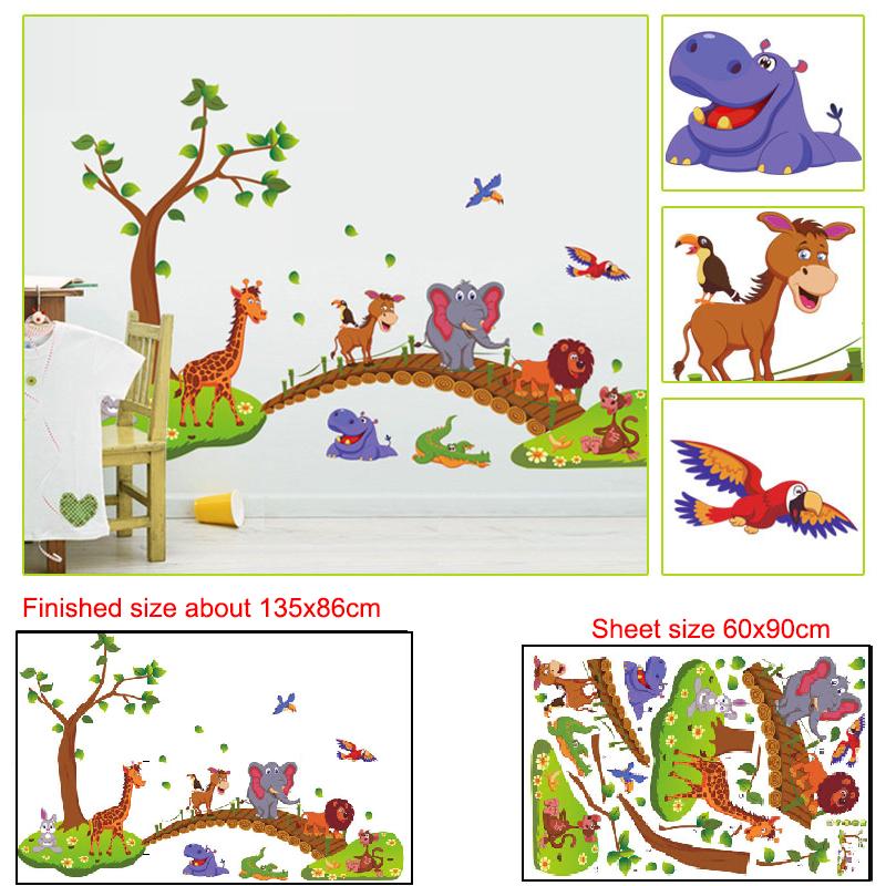 Removable Cartoon Wall Stickers for Kids Room Kindergarten Creative Christmas Birthday Gift Decals
