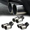 Universal Curved Double Outlet Car Exhaust Trim Muffler Pipe Tail Car Decoration Chrome Tail Pipe Stainless Steel Car Styling
