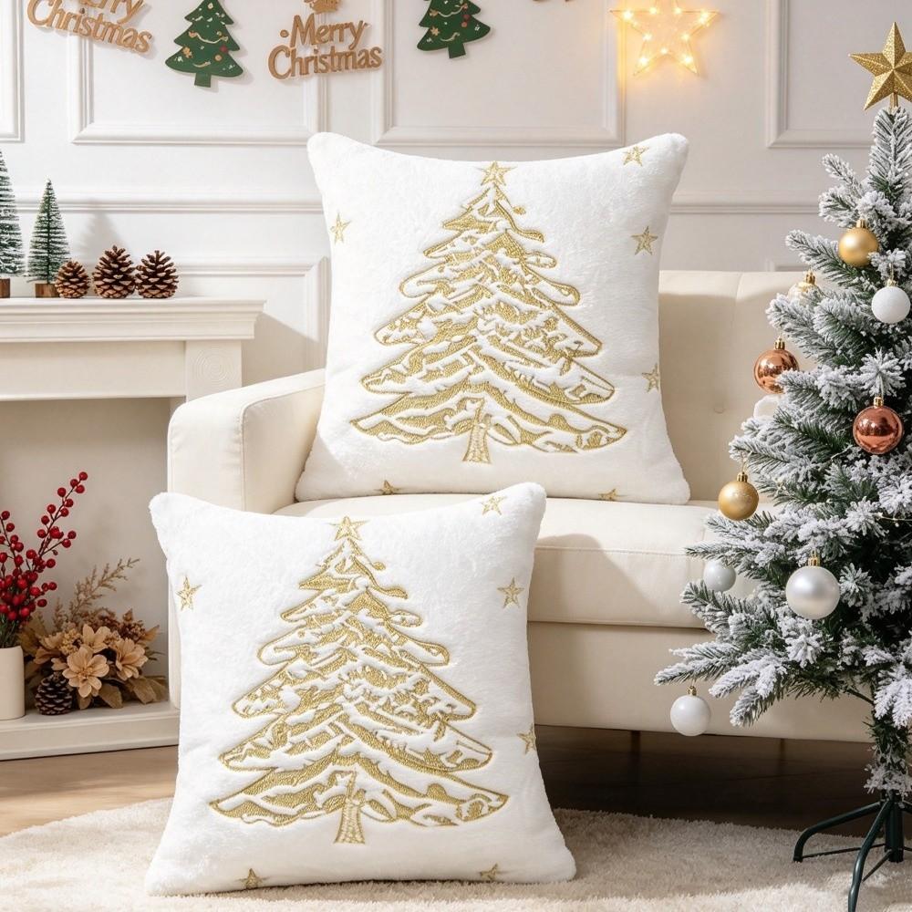 Embroidery Plushie Pillow Case 45x45cm Cushion Cover New Throw Pillow Cover Christmas Decor