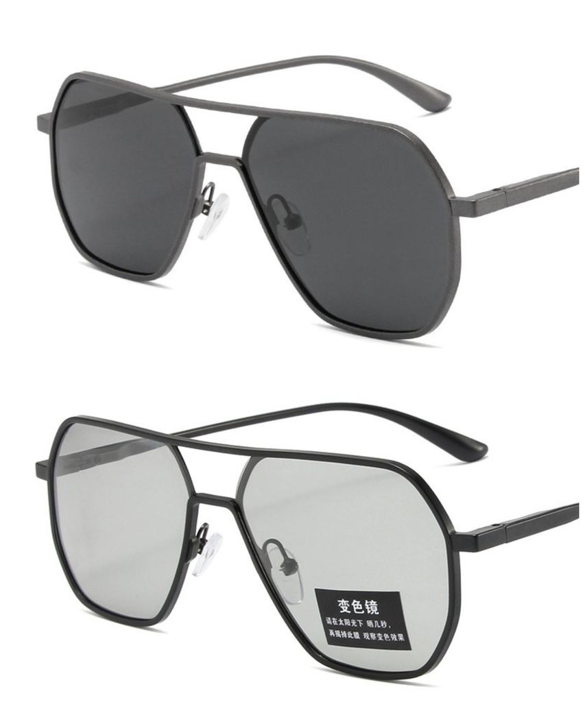 New Metal Polarized Double Beam Pochromic Sunglasses For Men Drive Night Vision Glasses Fashion Shade For Men Women