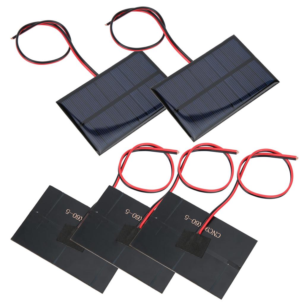 5pcs DC5V 150mA 5pcs Solar Panel Module with 30cm11.8in Wire Weather Resisitant Charging