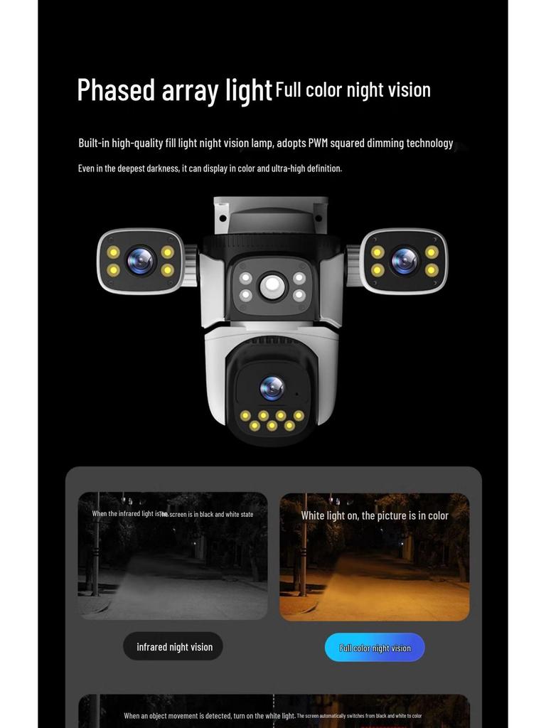 Outdoor 360° Multi-Lens Camera with Triple-Screen Monitoring