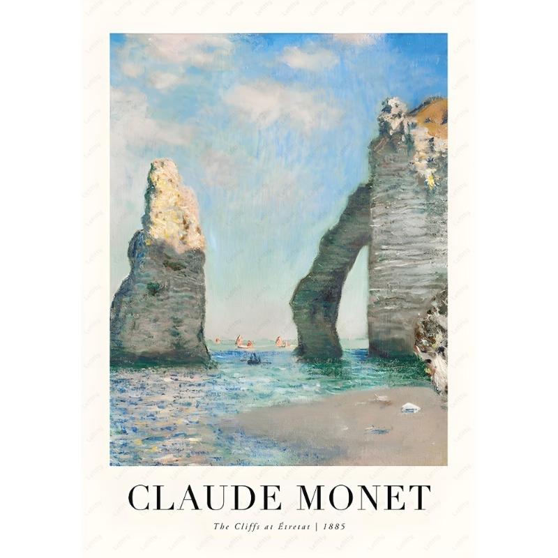 Claude Monet Retro Klassische Ölkunst Wildblumen Poster Klebende Wandkunst Druck Wasserdicht Wohnen Zuhause Schlafzimmer Bar Ästhetische Deko