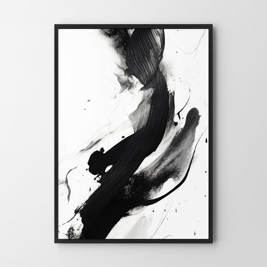 Plakat czarny maz farby