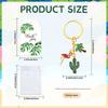 Cute Cactus Keychains Party Decorations With Thank You Tags And White Organza Bags For Mexican Fiesta Hawaii Party Favors