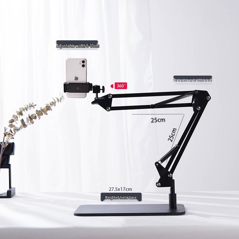 

Adjustable Multi-Camera Floor Stand with Long Arm for Top-Down Shots and Live Streaming