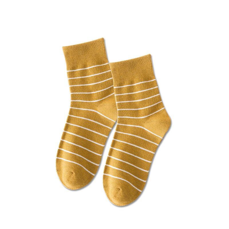 Damskie Wiosenne i Jesienne Nowe Klasyczne Paski Styl College Oddychające Bawełniane Skarpety