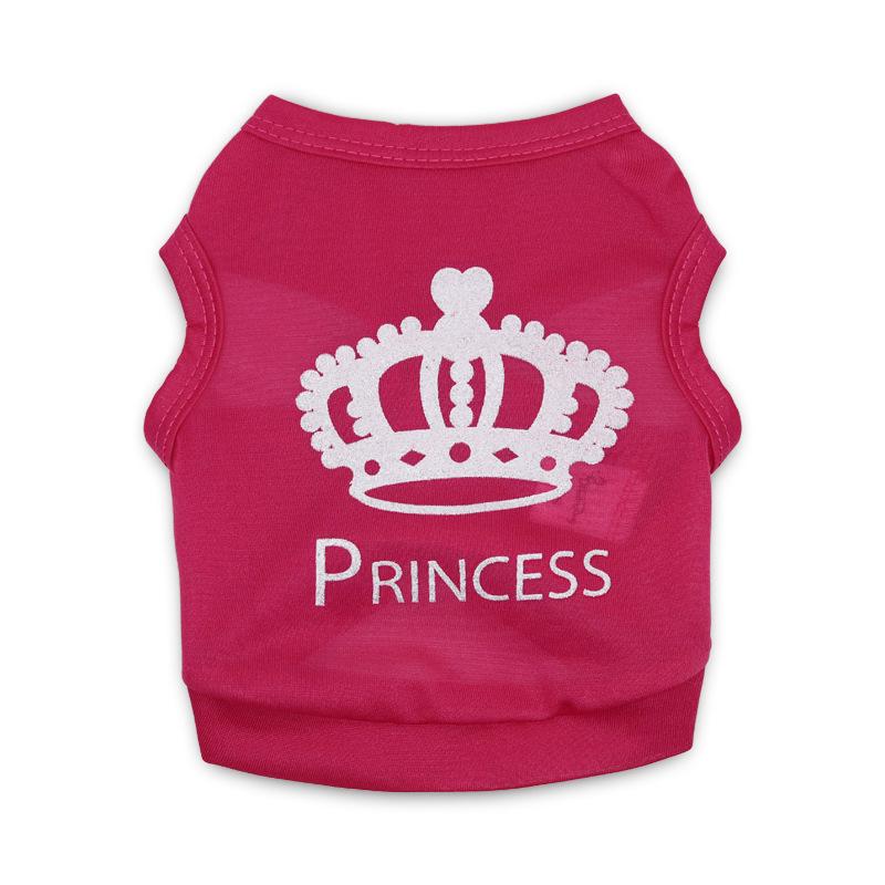 Pink Big Crown Pet Vest for Small Dogs and Cats - Spring/Summer Style