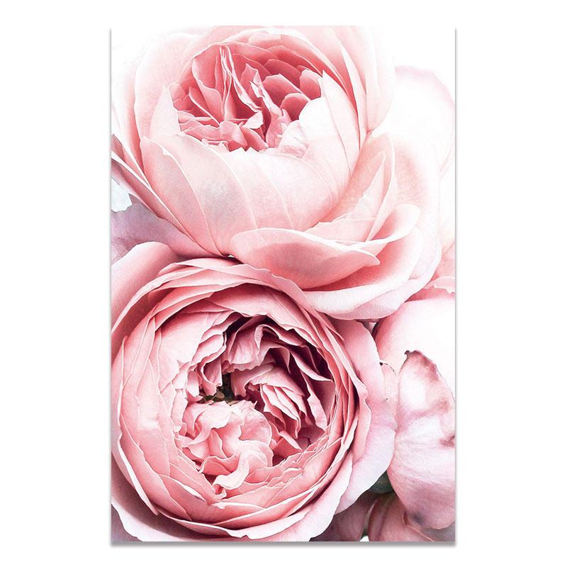 

Розовый цветочный принт, румяный постер, розовые пионы, настенная живопись на холсте, современная картина в скандинавском стиле для гостиной, домашний декор 21x30cm No Frame