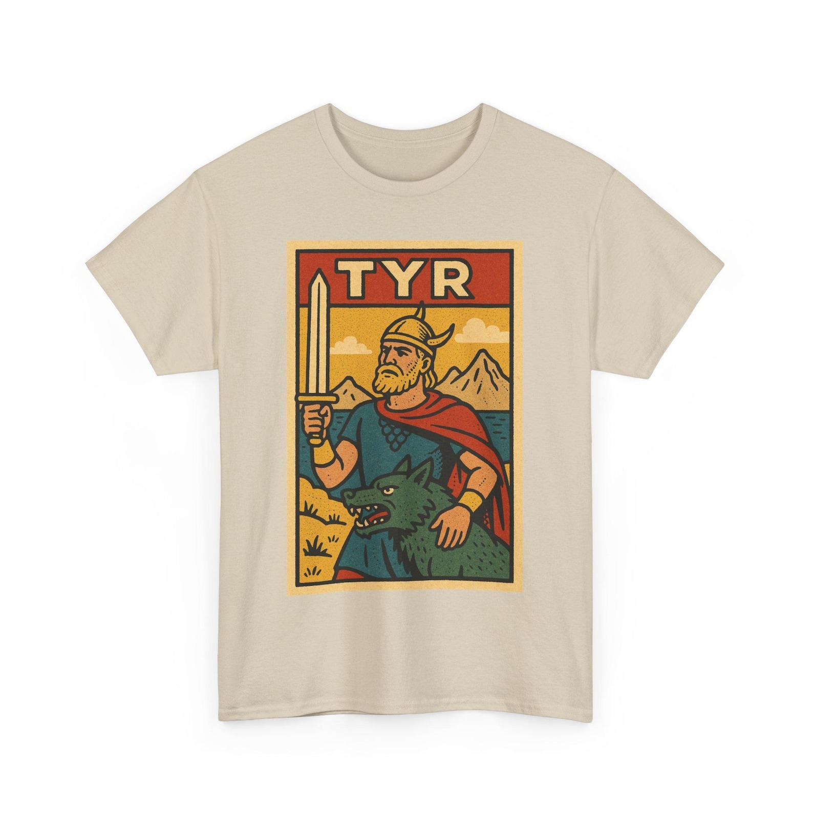 Tyr T-Shirt: Retro Comic Norse God Graphic Tee S