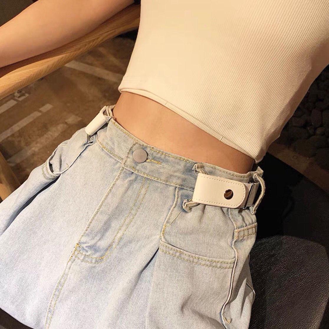 

Женский бесшовный эластичный ремень для джинсов - невидимый, без пряжки, летний модный аксессуар
