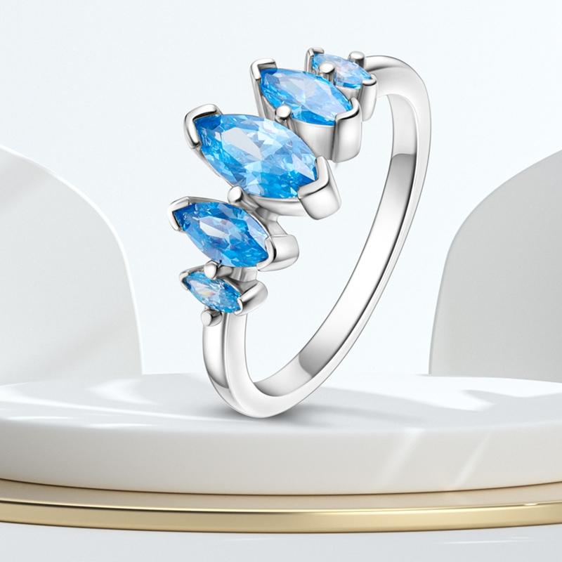 Originální stříbrný prsten 925 Barevné diamanty Zirkony Prsten na prst Pro ženy Šperky Svatební Zásnubní Dárek k narozeninám
