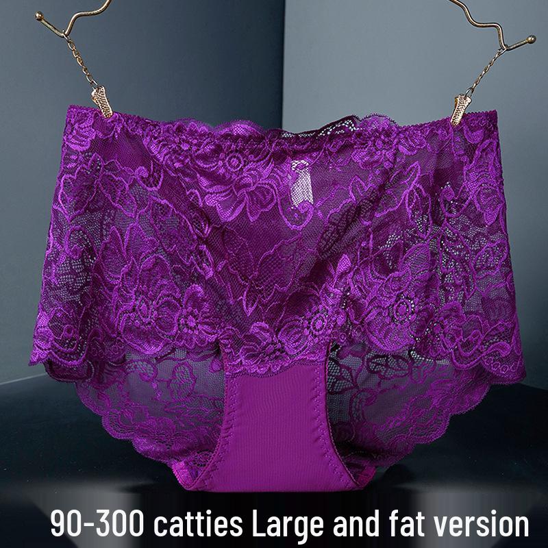 Plus Size High Waist Seamless Lace Tummy Control Underwear (90-300 lbs)