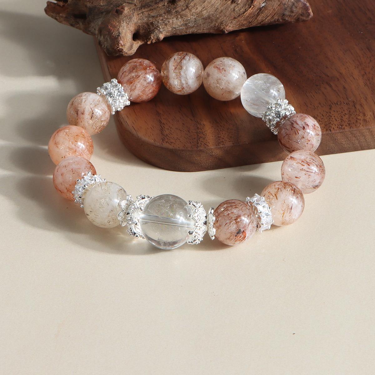 Bracelet Versatile Fashion Commuter White Moonlight Super Seven Crystal Bracelet Douyin Xiaohongshu Popular Live