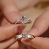 Moissanite Diamond Ring, Imitation Diamond Women'S Light Luxury, Niche High-End Delicate Ring