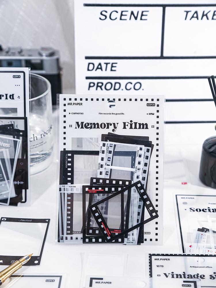 Retro Border Film Camera Stickers for DIY Collage & Journal Decoration