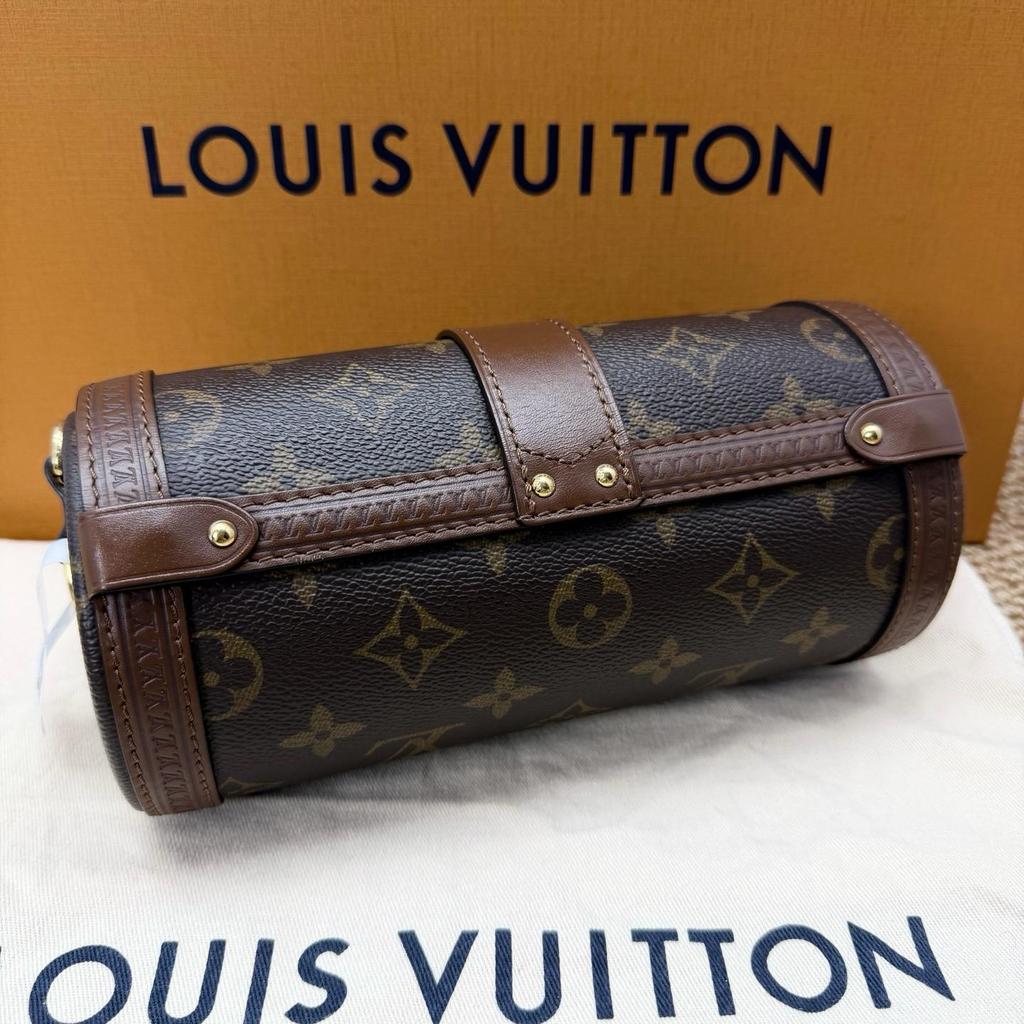 [Używany] Papillon Trunk Monogram Chain Zapięcie S-Lock Płótno powlekane ze skórzanymi wykończeniami Torba na ramię - Doskonały #1NXJG26