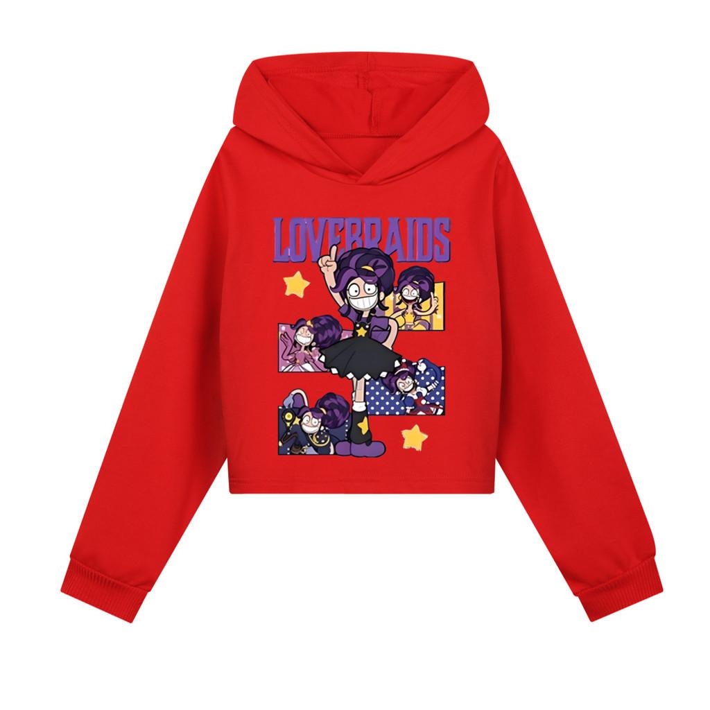5601 Children Girls Lily Lovebraids Printed Cartoon Long Sleeves Hoodies