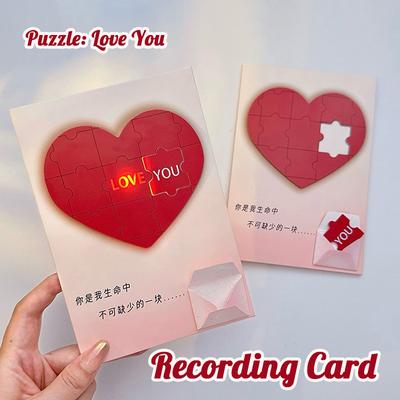 Láska Puzzle Nahrávací Přání Plamen Hořící Valentýnské Přání Přítelkyně Milenci Narozeninový Dárek Dekorace Dárek