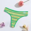 3 Teile/satz Frauen Baumwolle Nahtlose G-string Sexy Bunte Gestreifte Dessous Höschen S-XL Thongs Weibliche Brief Taille Unterwäsche