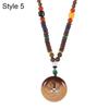 Vintage Ethnic Jewelry Party Handmade Mala Wood Bead Horn Fish Pendant Nepal Buddhist