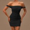 European and American Cross-Border Women's Strapless Bodycon Dress, Off-Shoulder One-Shoulder Neckline, Waist-Cinching Sexy Dress, Backless Dress